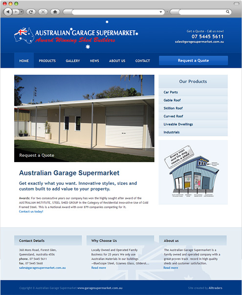 Australian Garage Supermarket homepage