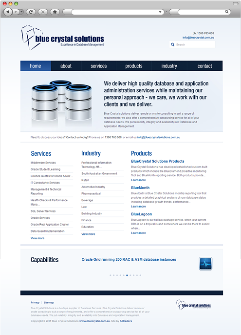 Blue Crystal Solutions homepage