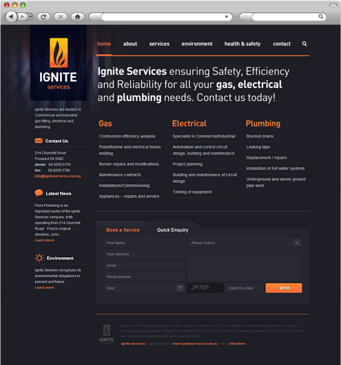 Ignite Services Homepage